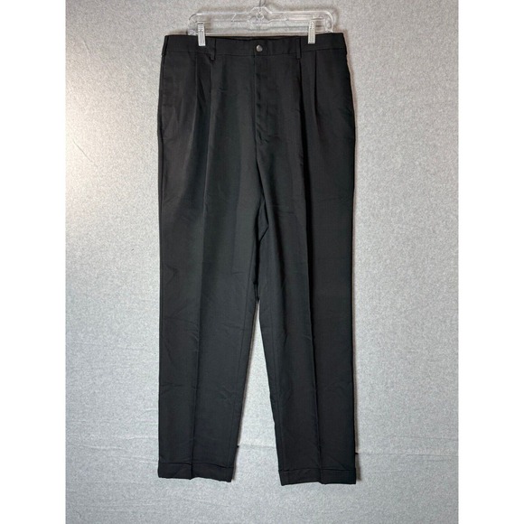 Croft &‎ Barrow Dress Pants Men's 36 X 34 Gray Slash Pocket Straight Leg Zip Fly - Picture 1 of 13